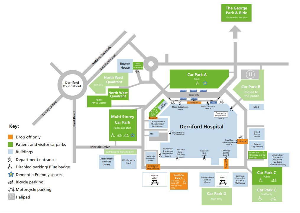 Take Time To Travel To Derriford Tavistock Today Co Uk   Derriford Parking Map Copy 